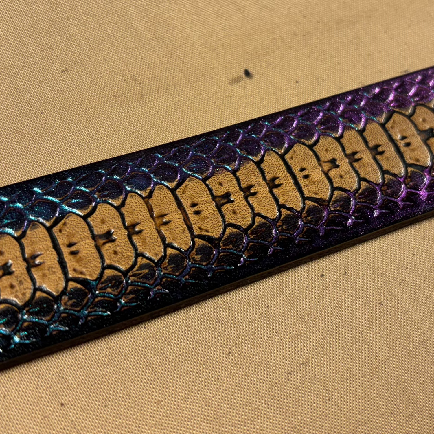 viper belt closeup on tan