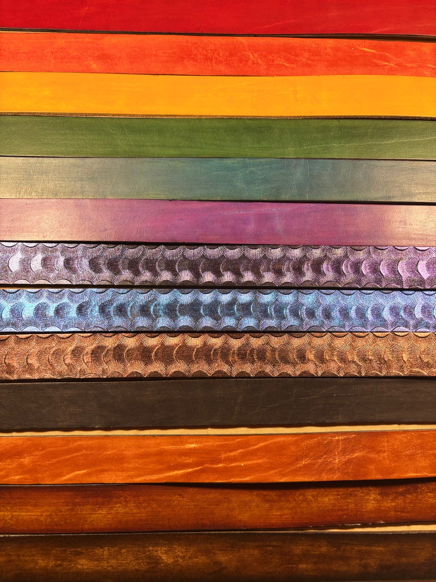 Weave print Genuine leather belt