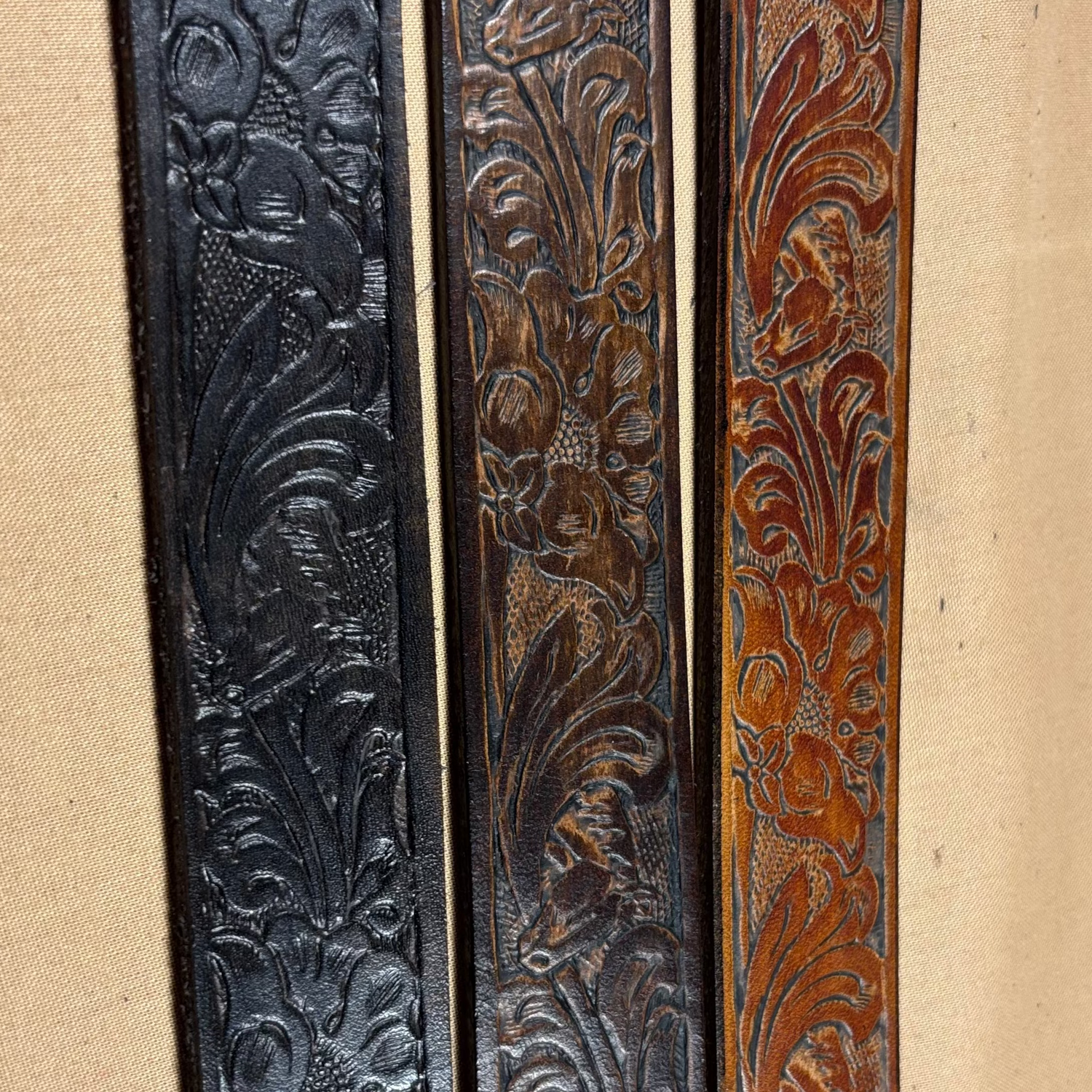Mustang Floral print Genuine leather belt