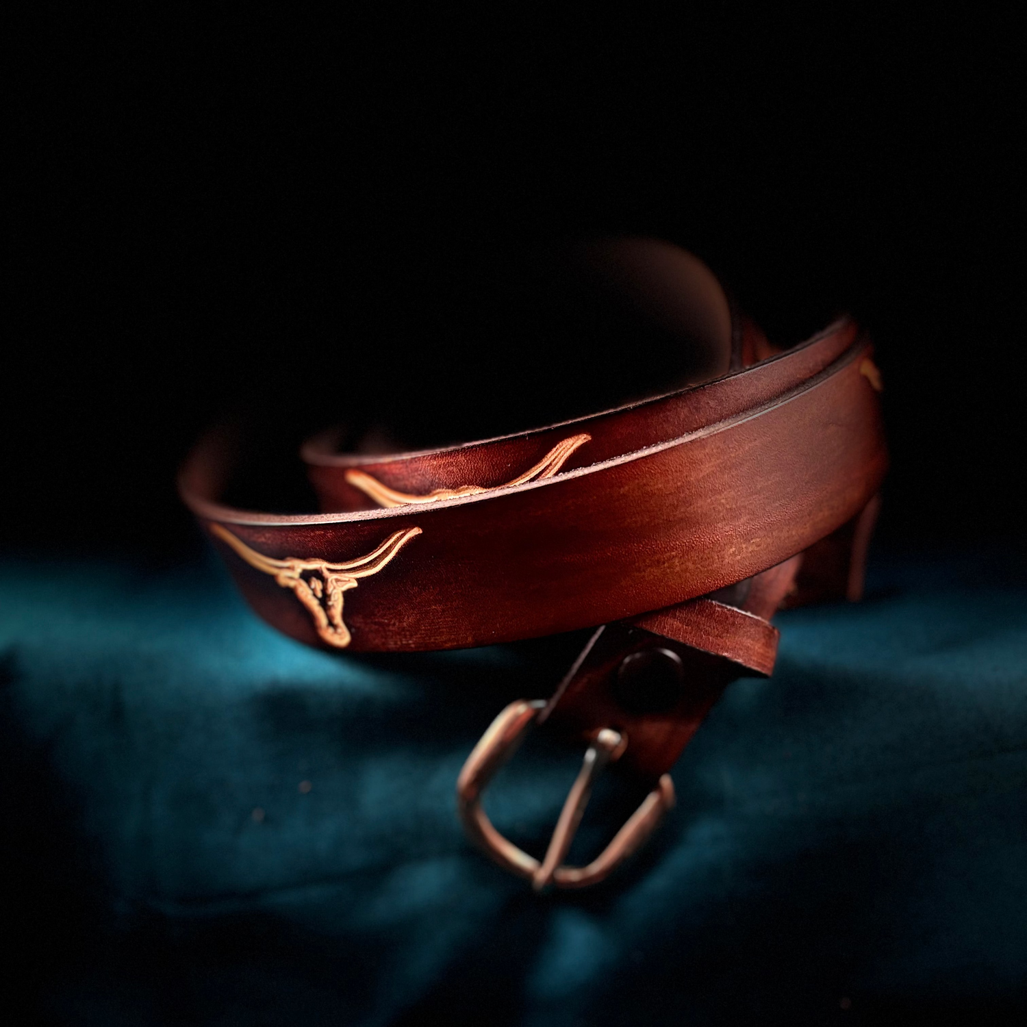 steer brown leather belt